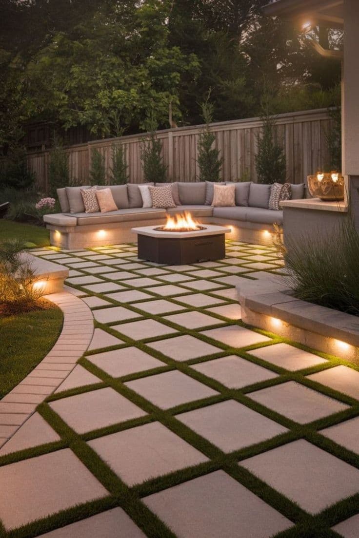 Fire pit and outdoor living area